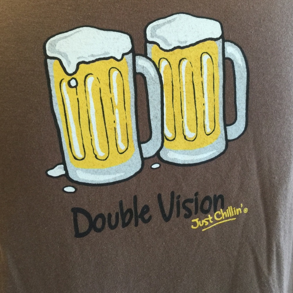 Men's T-shirt beer double vision